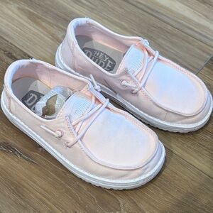 HEY DUDE WENDY YOUTH SLUB CANVAS PINK - Kids Light Pink Moccasins